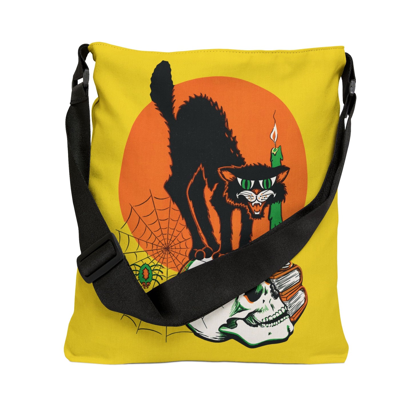 Black Cat Retro Halloween Tote Bag