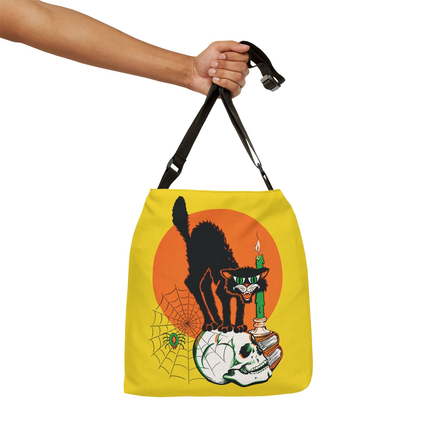 Black Cat Retro Halloween Tote Bag