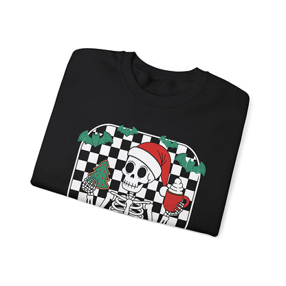 Merry Creepmas Checkered Skelly Sweatshirt