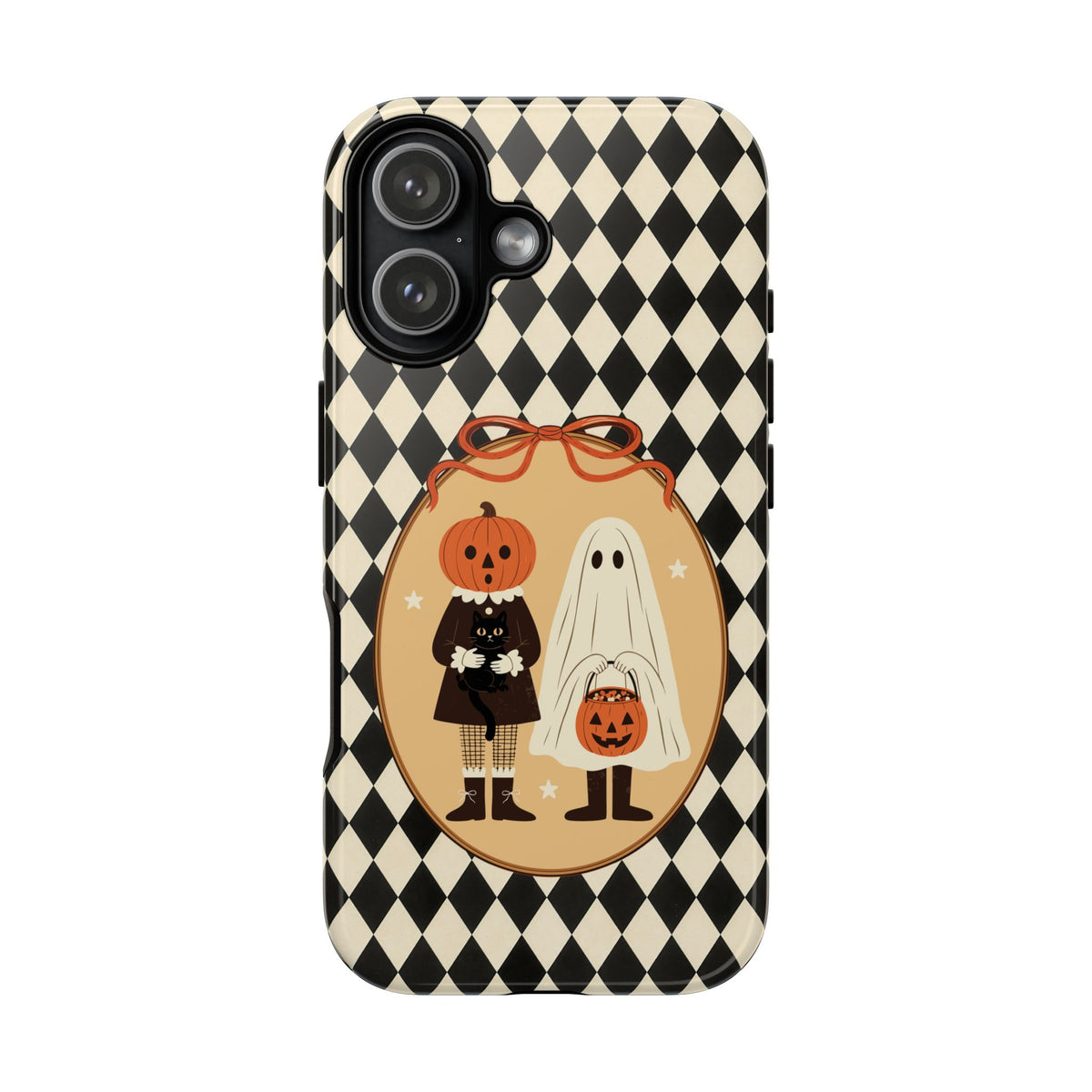 Retro Halloween Harlequin Impact Resistant Phone Case
