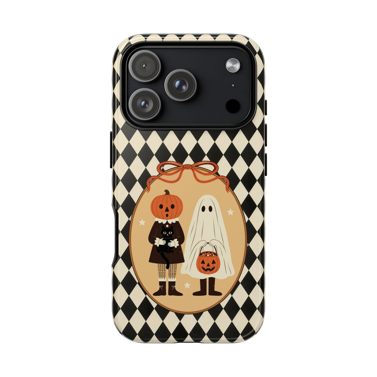 Retro Halloween Harlequin Impact Resistant Phone Case