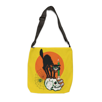 Black Cat Retro Halloween Tote Bag