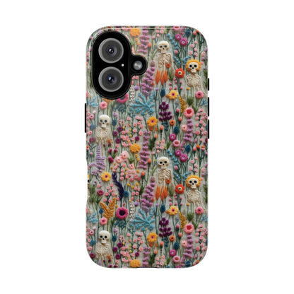 Floral Skeleton Impact Resistant Phone Case