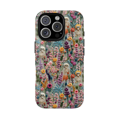 Floral Skeleton Impact Resistant Phone Case