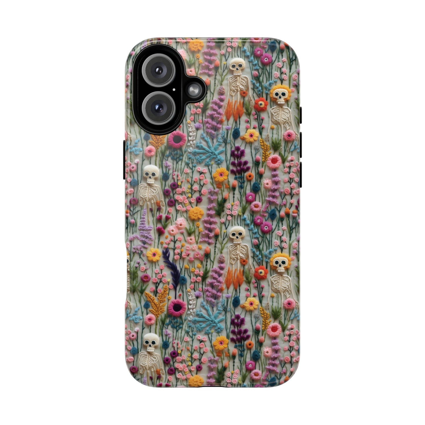 Floral Skeleton Impact Resistant Phone Case