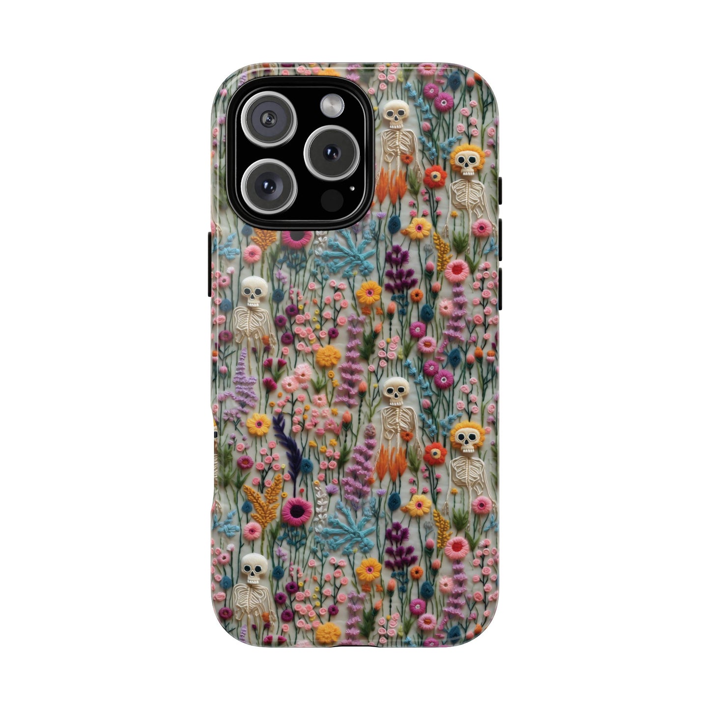 Floral Skeleton Impact Resistant Phone Case