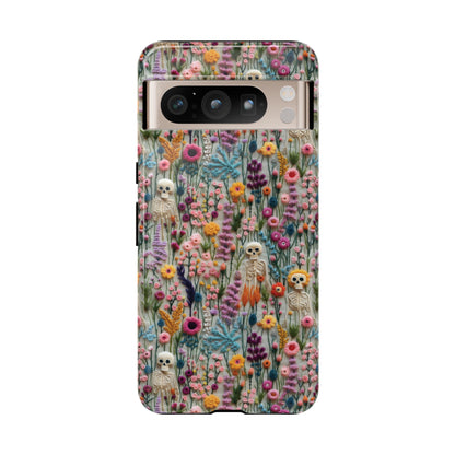 Floral Skeleton Impact Resistant Phone Case