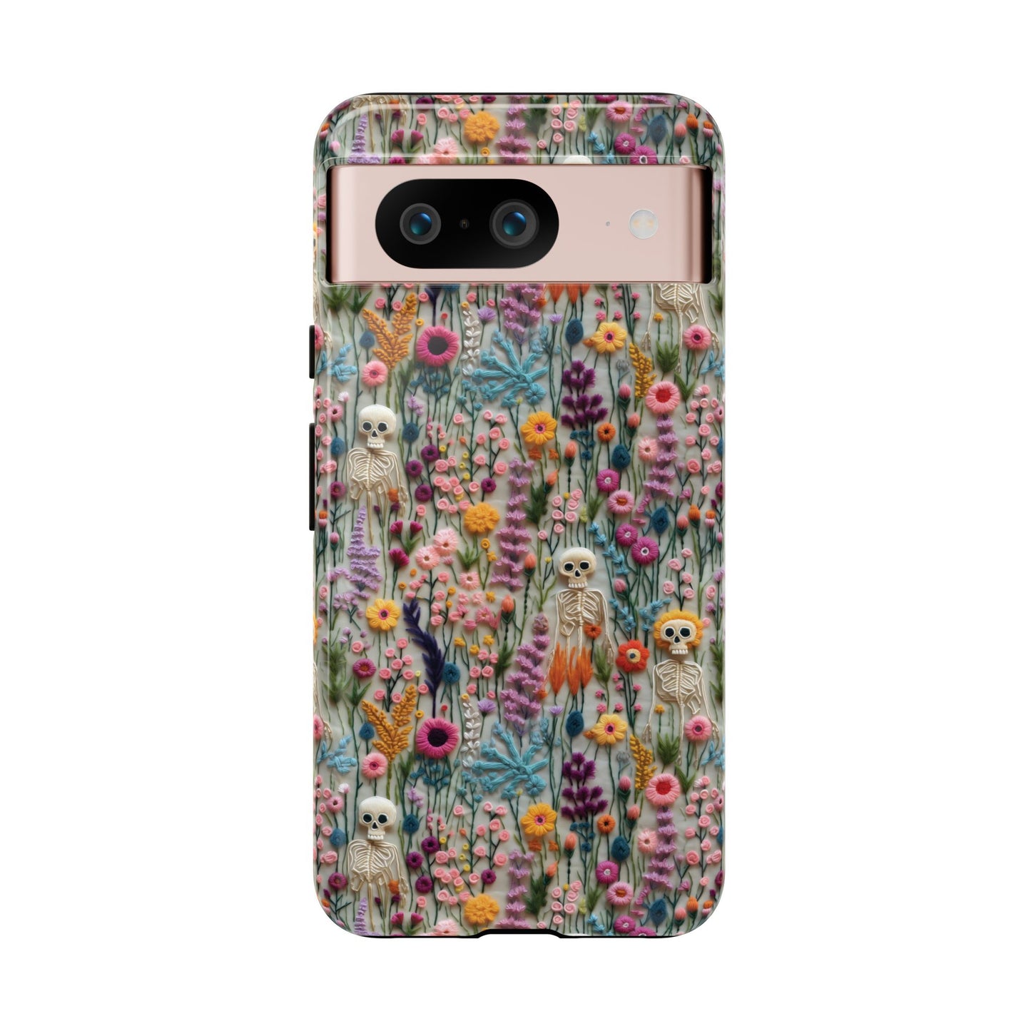 Floral Skeleton Impact Resistant Phone Case