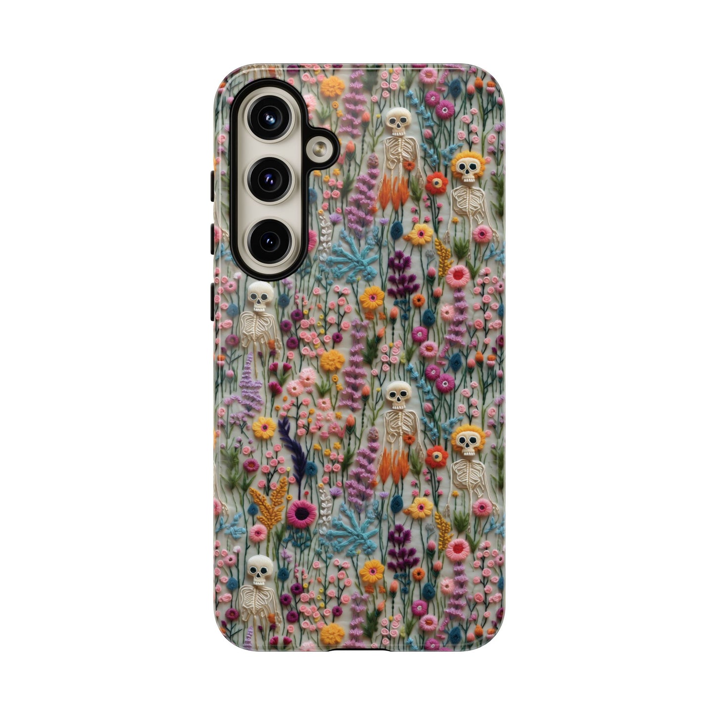 Floral Skeleton Impact Resistant Phone Case