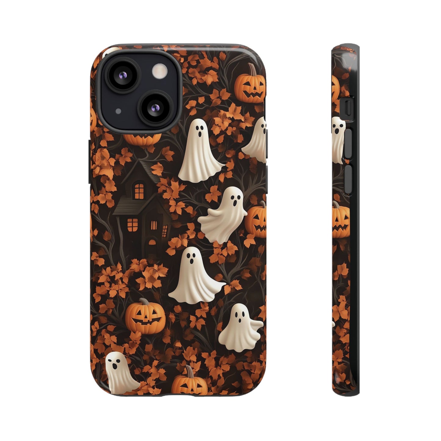 Halloween Ghosts and Leaves 3D Effect Phone Case