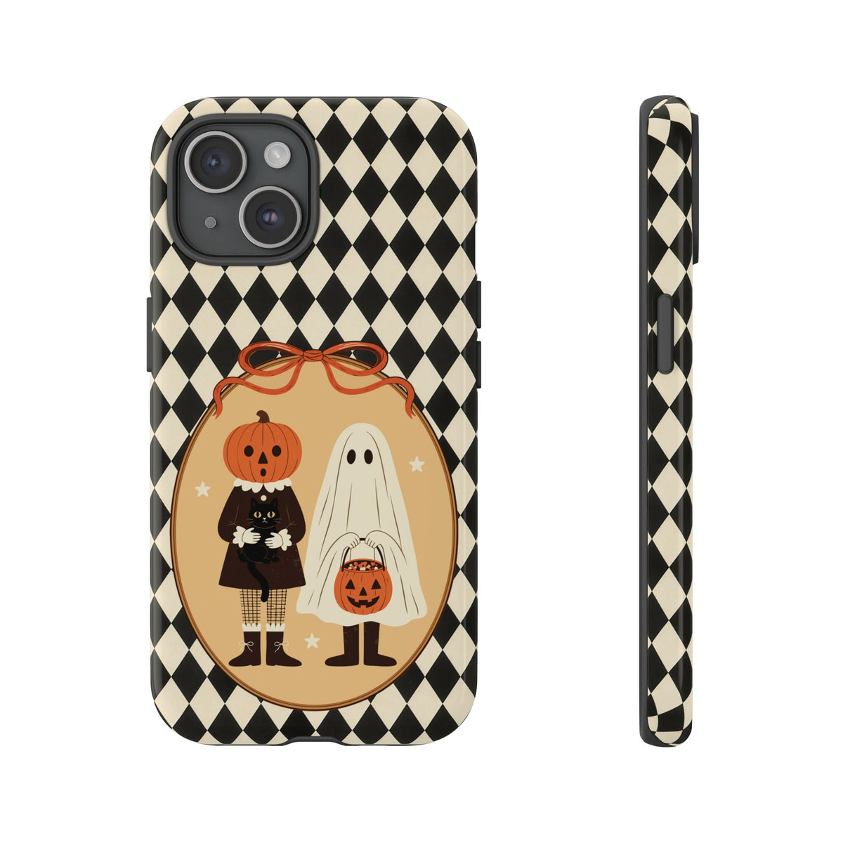 Retro Halloween Harlequin Impact Resistant Phone Case
