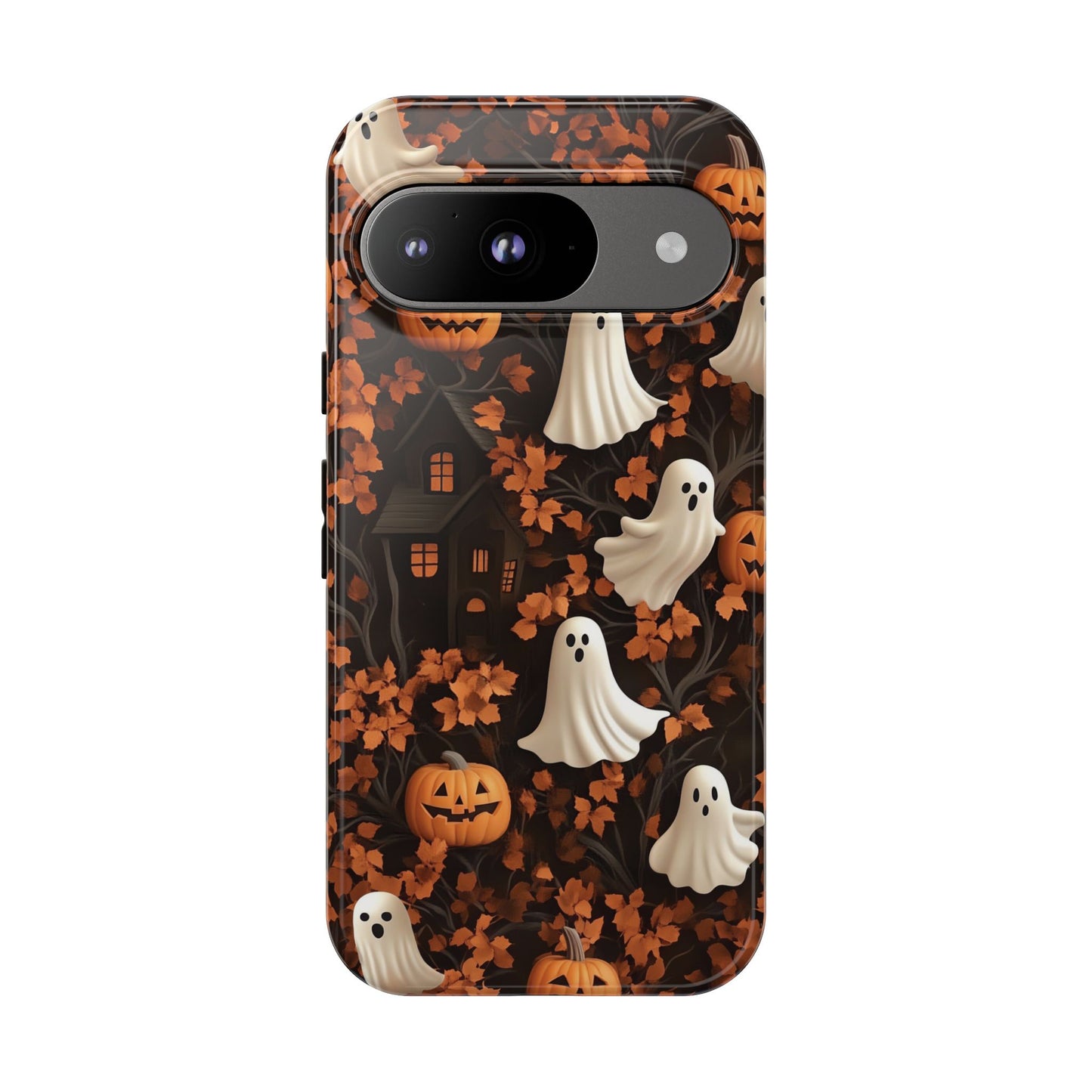 Halloween Ghosts & Autumn Leaves 3D Effect Phone Case