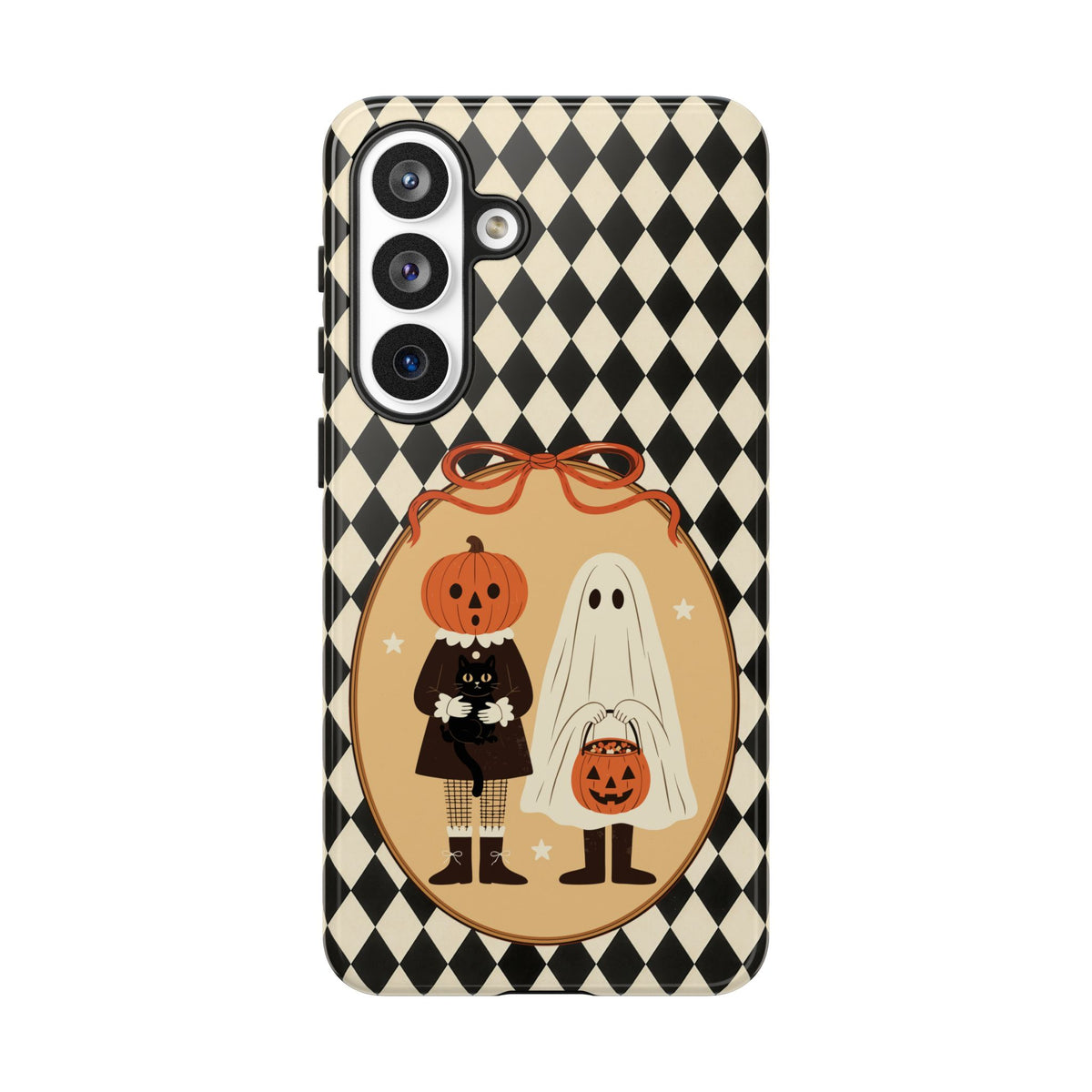 Retro Halloween Harlequin Impact Resistant Phone Case
