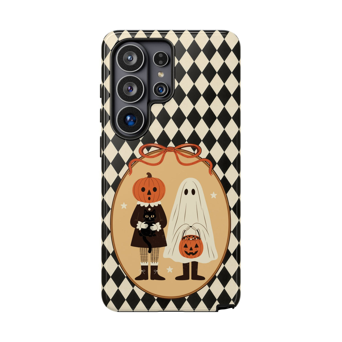 Retro Halloween Harlequin Impact Resistant Phone Case