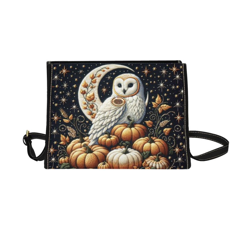 Snowy Owl Canvas Satchel Bag