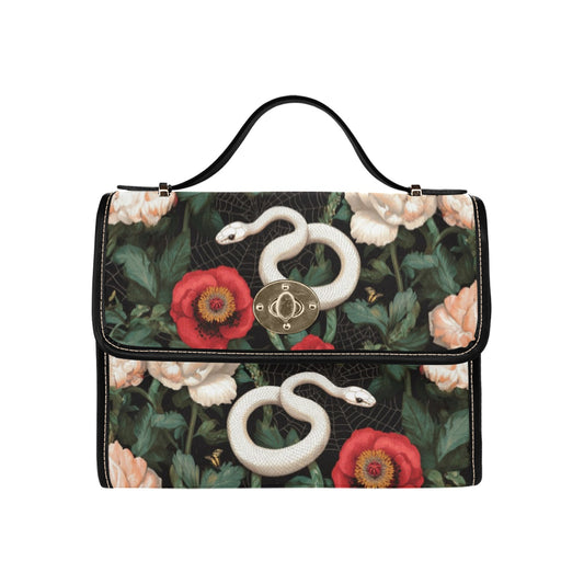 Albino Snake Peony Satchel Bag