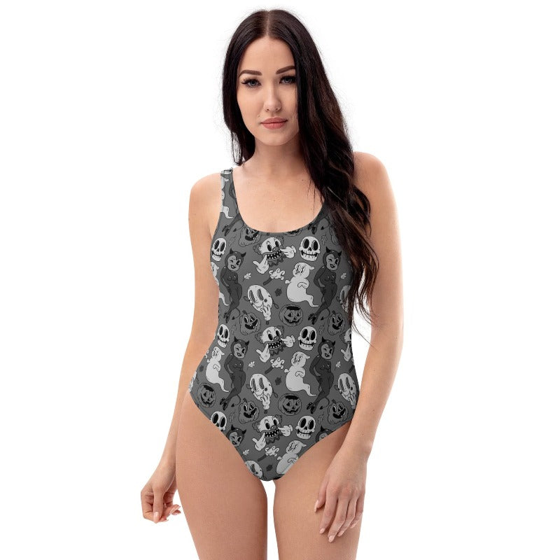 Cartoon Spooky One Piece Swimsuit