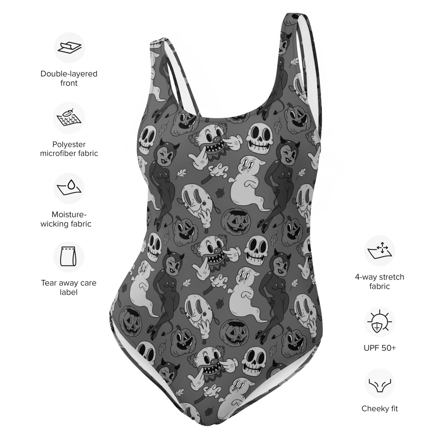 Cartoon Spooky One-Piece Swimsuit