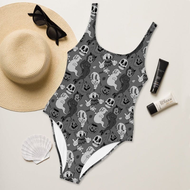 Cartoon Spooky One-Piece Swimsuit