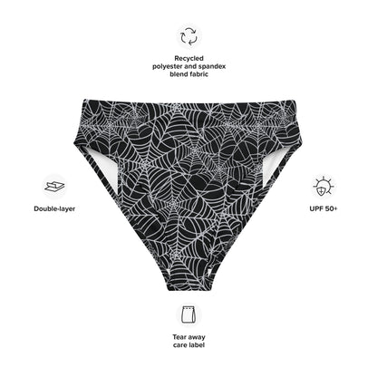 Spiderweb high-waisted bikini bottom