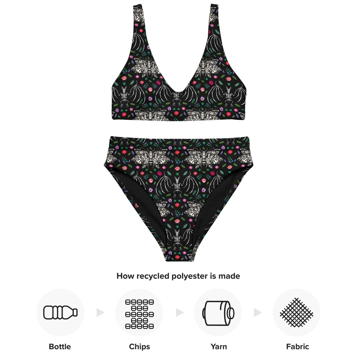 Nocturnal Botanical High-waisted bikini