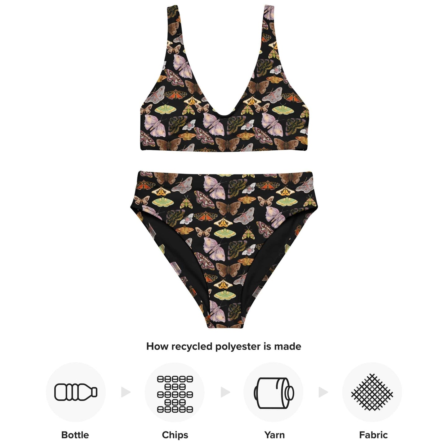 Moth Print High-waisted bikini