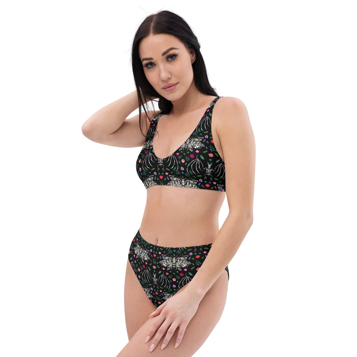 Nocturnal Botanical High-waisted bikini