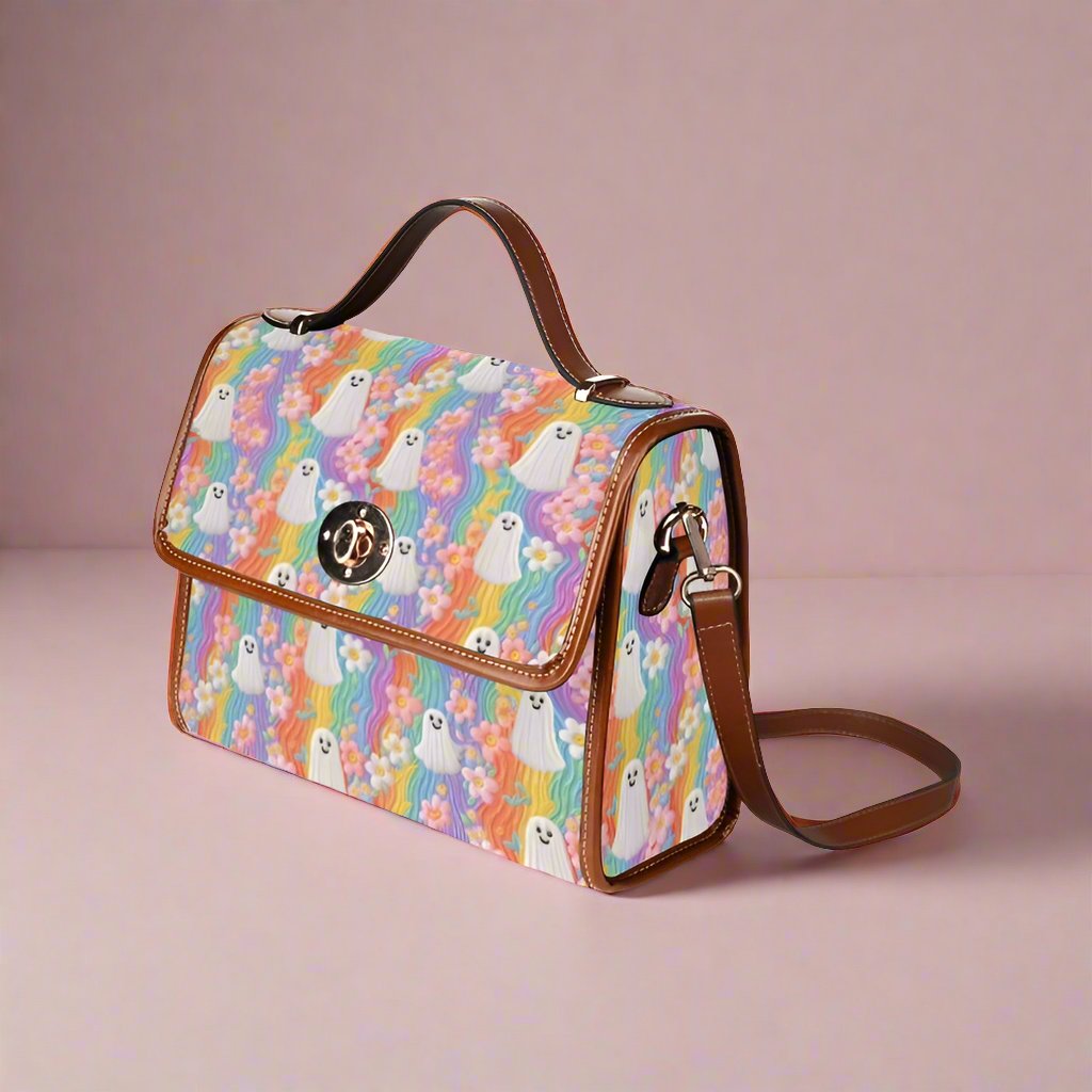 Pastel Rainbow Ghost Satchel Bag