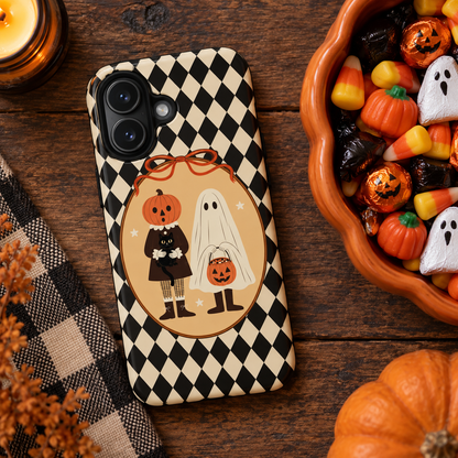 Retro Halloween Harlequin Impact Resistant Phone Case