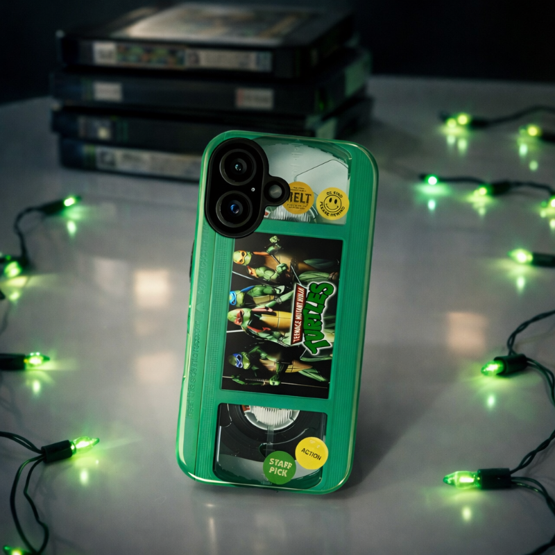 Teenage Turtles Green Impact Resistant VHS Phone Case