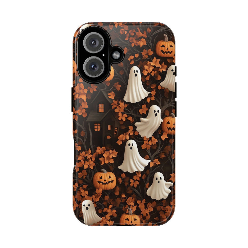 Halloween Ghosts & Autumn Leaves 3D Effect Phone Case