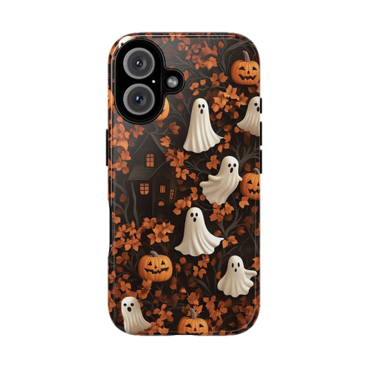 Halloween Ghosts & Autumn Leaves 3D Effect Phone Case