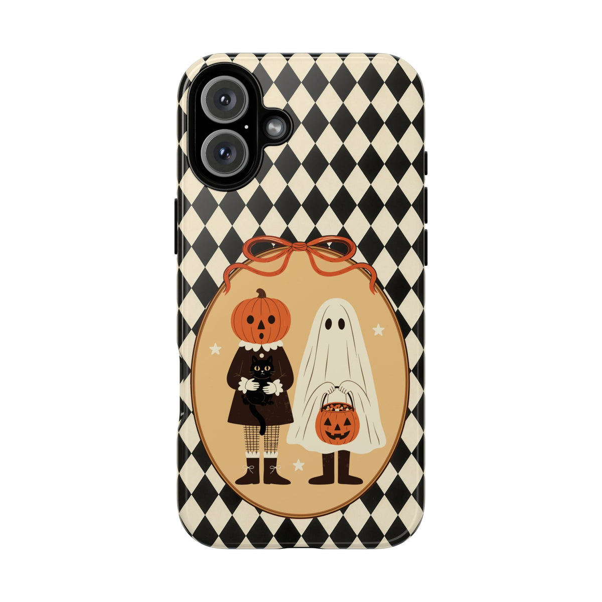Retro Halloween Harlequin Impact Resistant Phone Case