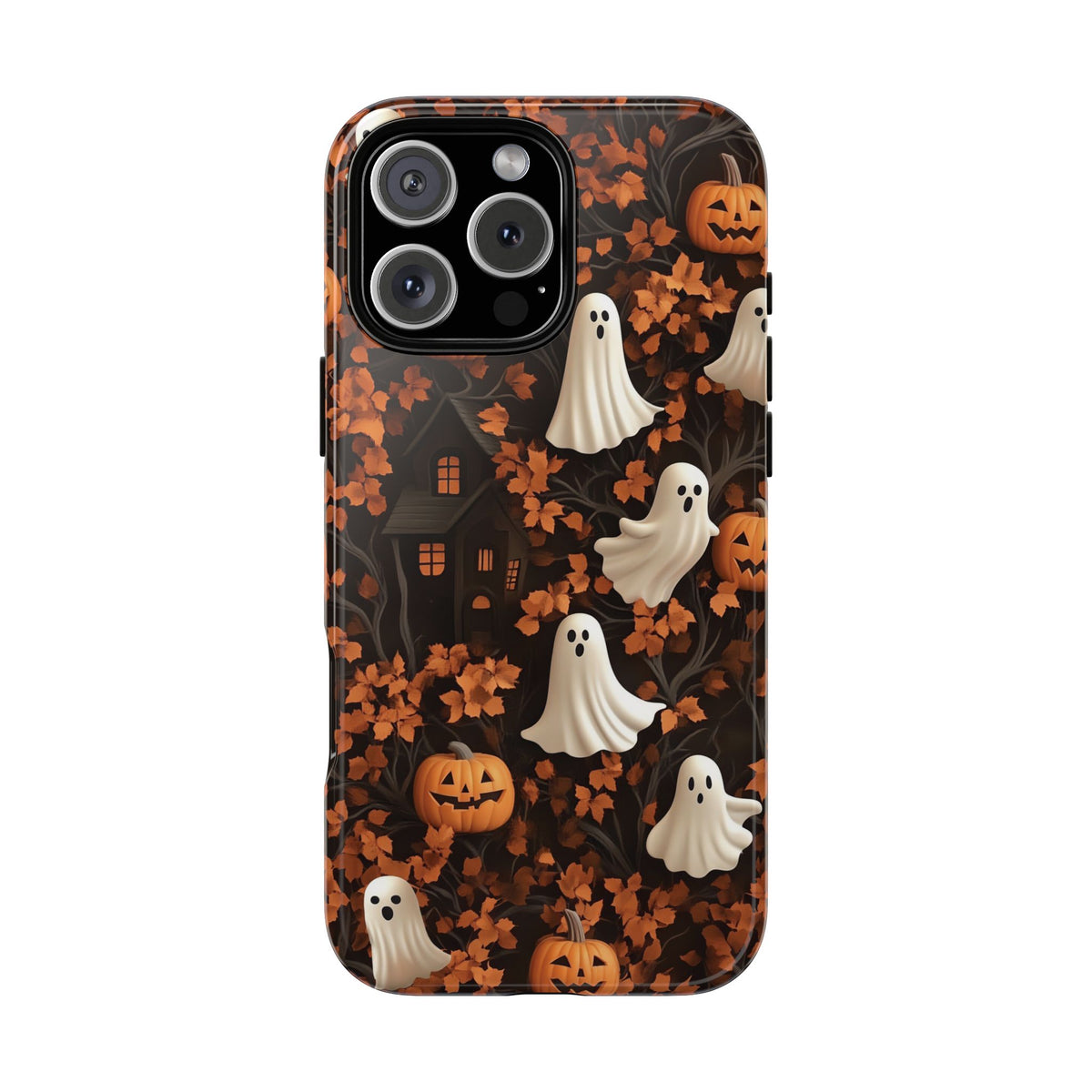 Halloween Ghosts & Autumn Leaves 3D Effect Phone Case