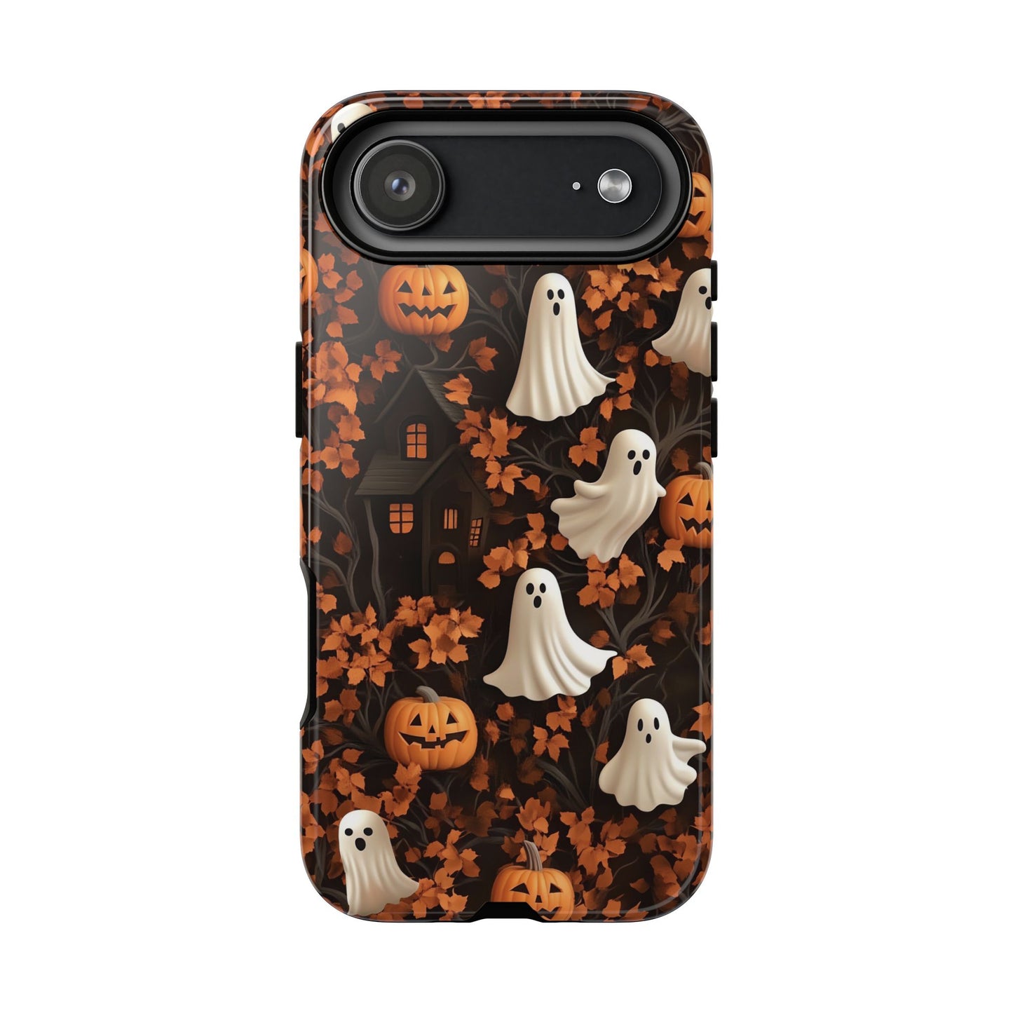 Halloween Ghosts & Autumn Leaves 3D Effect Phone Case