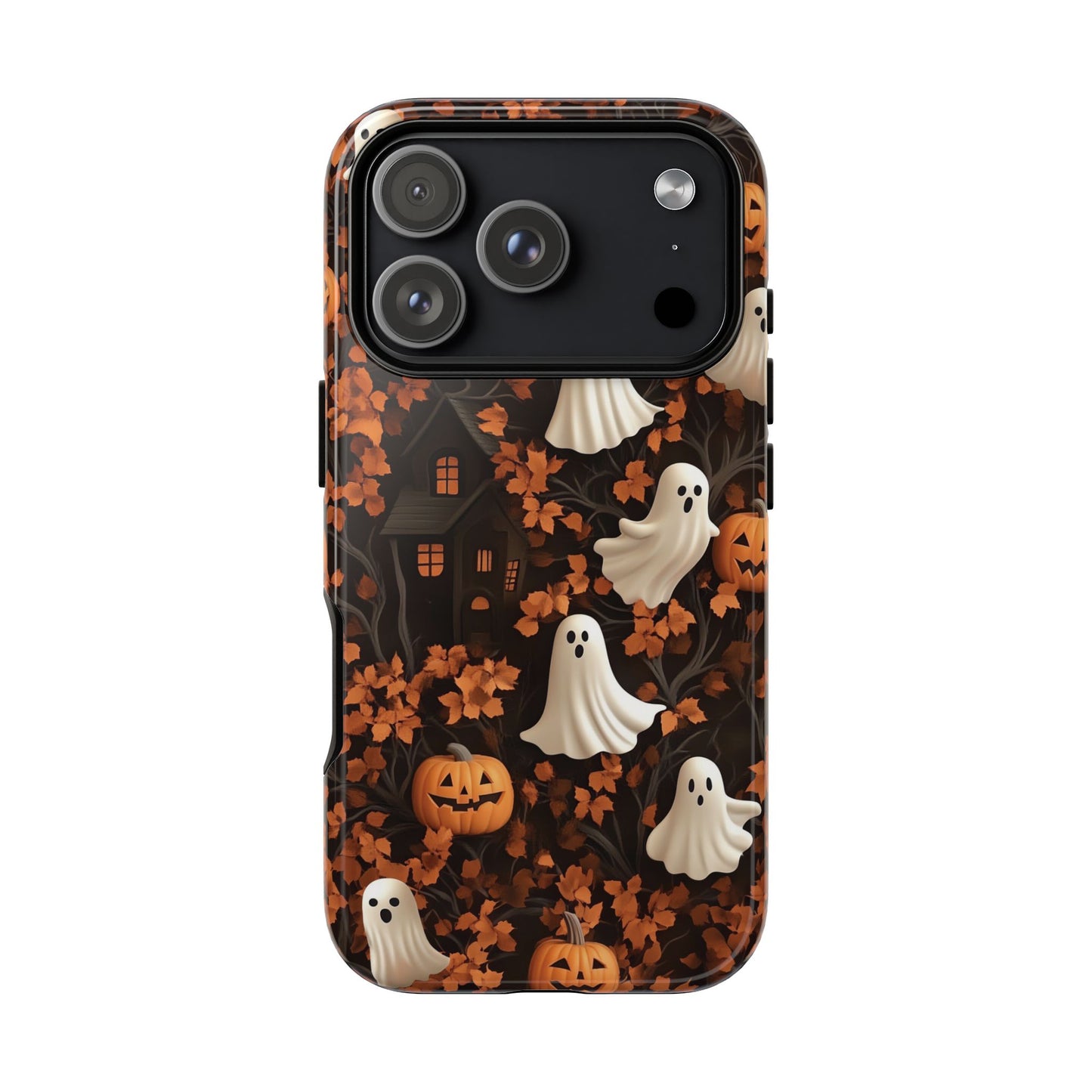Halloween Ghosts & Autumn Leaves 3D Effect Phone Case