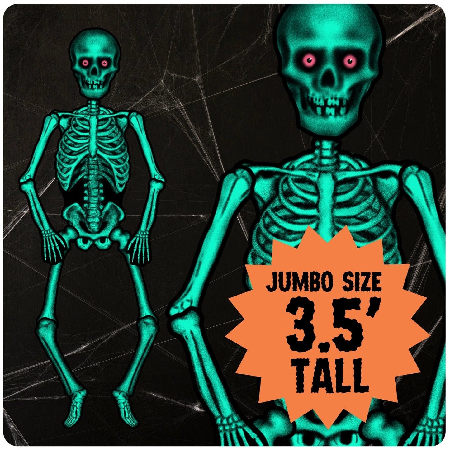 Jumbo 3.5 Ft Teal Skeleton