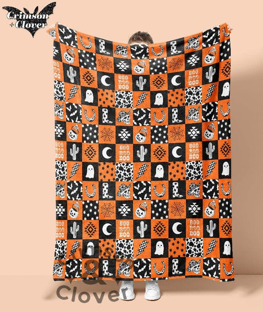 Western Halloween Velveteen Plush Blanket