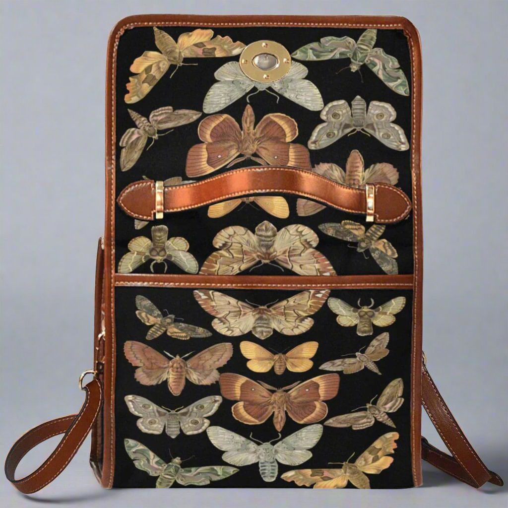 Moth Print Satchel Bag