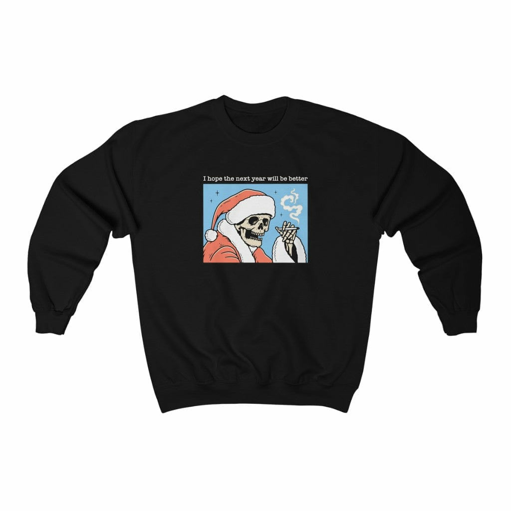 Optimistic Skeleton Santa Sweatshirt