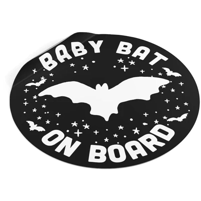 Baby Bat on Board Round Car Stickers