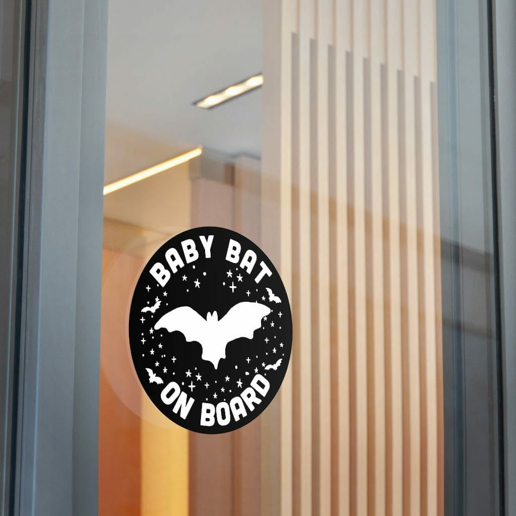 Baby Bat on Board Round Car Stickers