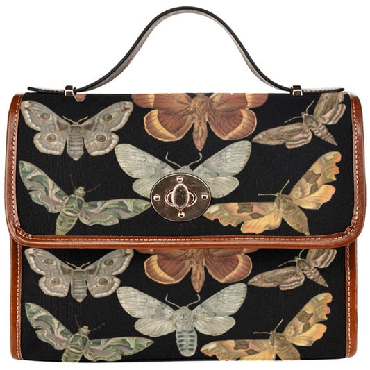 Moth Print Satchel Bag