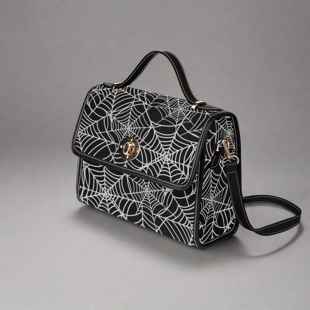 Spiderweb Canvas Bag with Black Trim