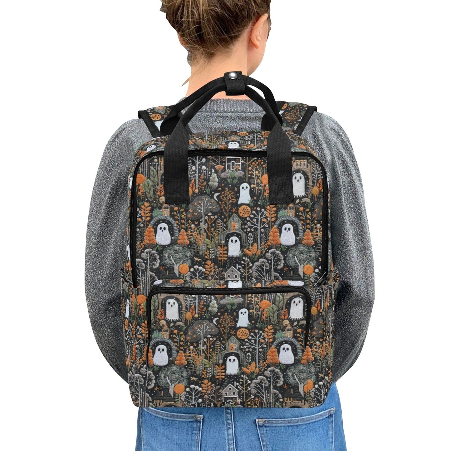 Ghostly House Double Handle Backpack