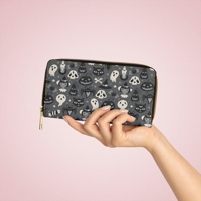 Grey Spookies Zipper Wallet