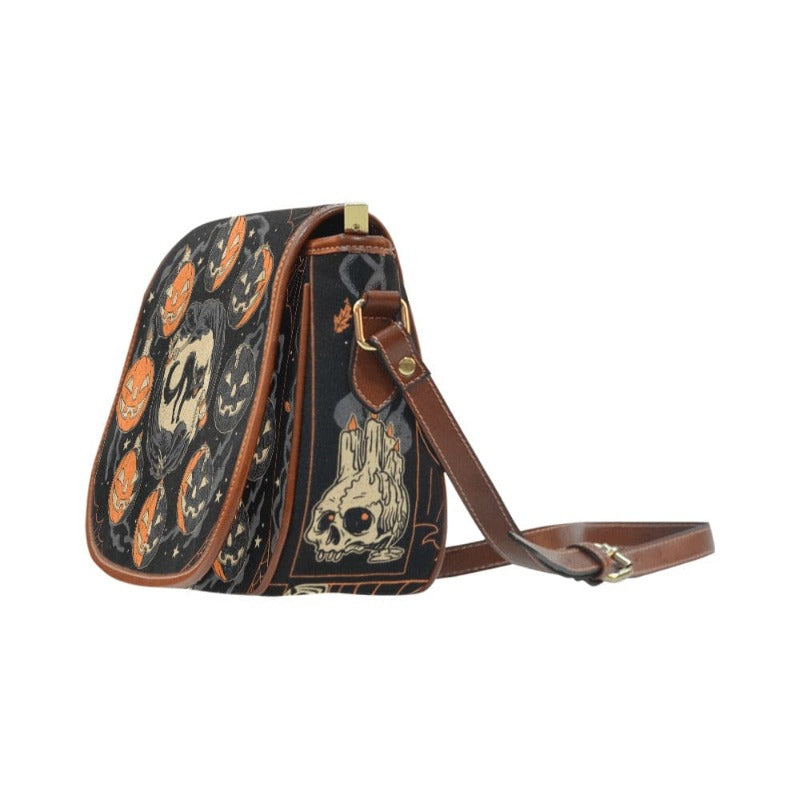 Pumpkin moon phase Saddle Bag