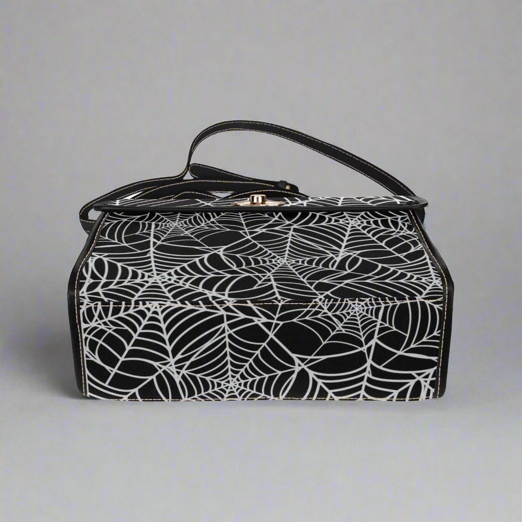 Spiderweb Canvas Bag with Black Trim