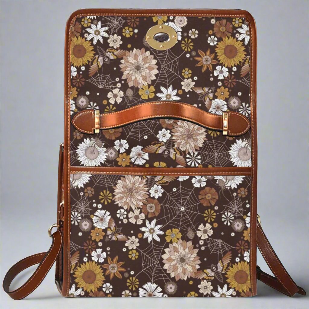 Moth and Spiderwebs Canvas Shoulder Bag