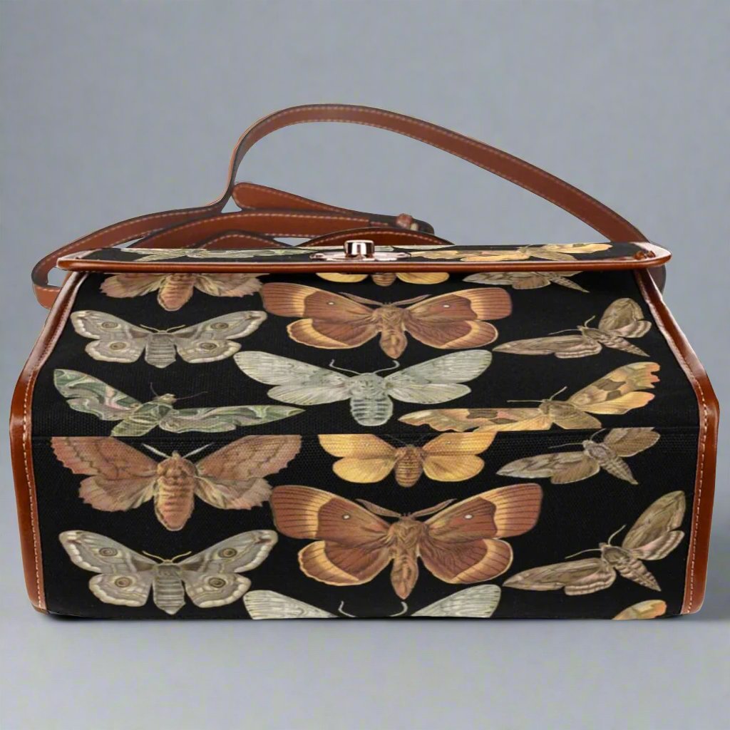 Moth Print Satchel Bag